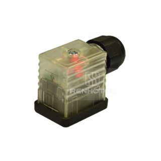 Type B Industrial Solenoid Valve Connector, 2+PE, With Bipolar Led, Screw Terminal, SKPG9 115V AC/DC