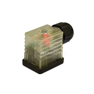 Type B Industrial Solenoid Valve Connector, 2+PE, With FullWave Bridge Rectifier + Varistor + Led, Screw Terminal, SKPG9 115V AC