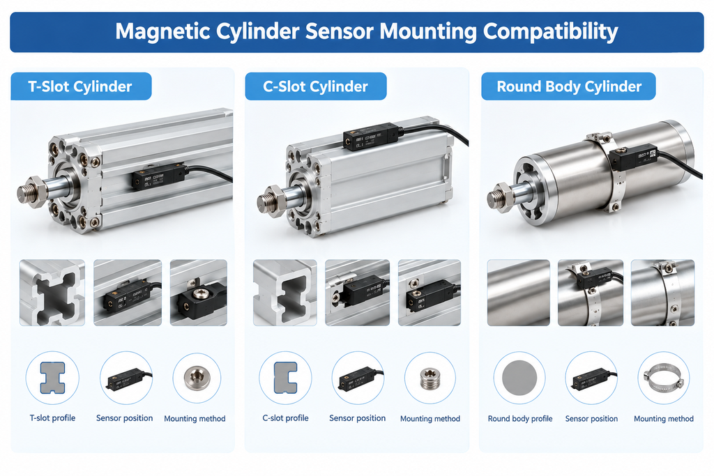 T-Slot Cylinder vs C-Slot Cylinder vs Round Body Cylinder