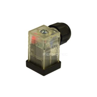 Type C Industrial Solenoid Valve Connector, 2+PE, With Bipolar Led + Varistor, Screw Terminal, SKPG7 230V AC/DC